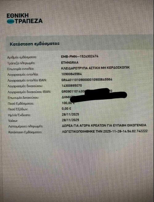 Αγοράσαμε κρέατα για μια ευπαθή οικογένεια που στηρίζουμε
